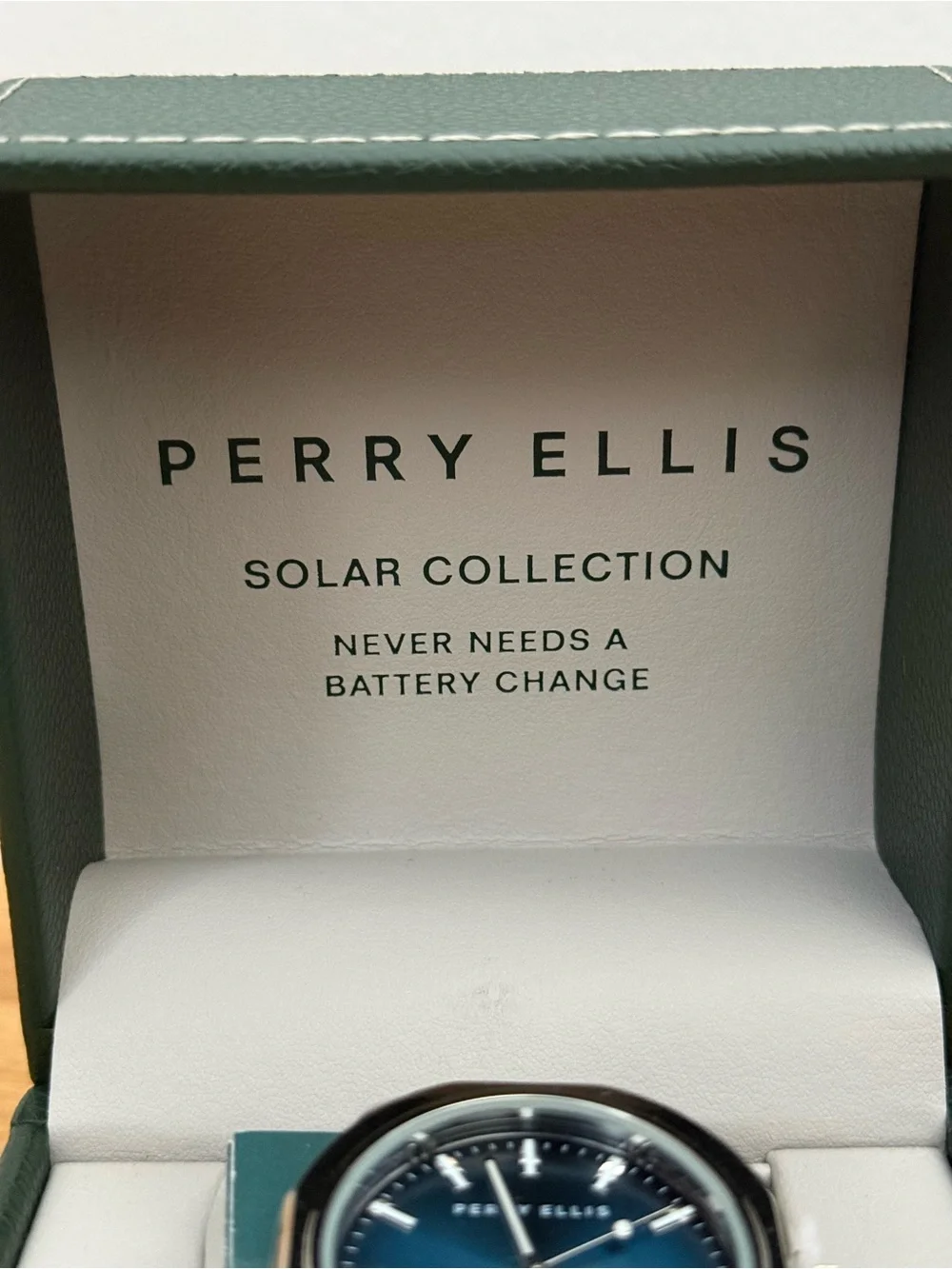 Perry Ellis Men’s Stainless Steel Watch with Blue Dial